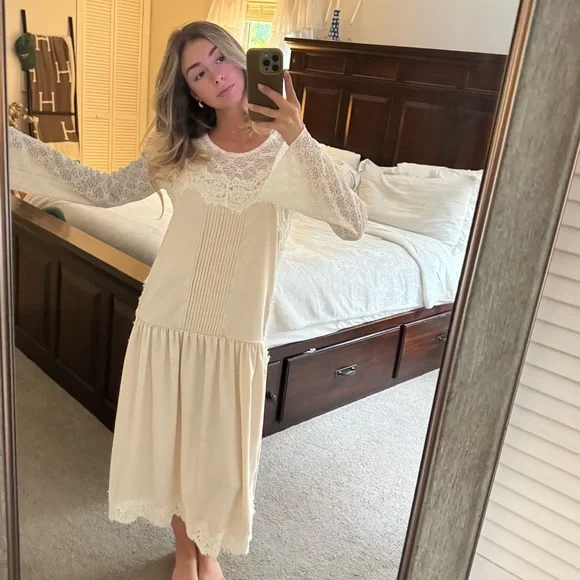 Ivory Lace Camisole Dress - Picture 4 of 16